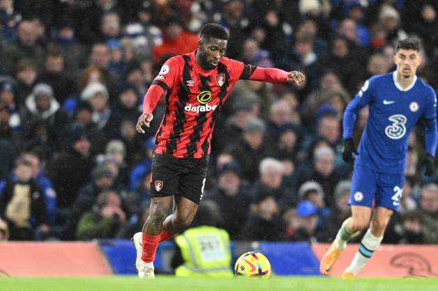 Chelsea v Bournemouth Premier League 27 12 2022. AFC Bournemouth midfielder Jefferson Lerma (8) plays a pass during the Premier League match between Chelsea and Bournemouth at Stamford Bridge, London, England on 27 December 2022. London Stamford Bridge Greater London England Editorial use only DataCo restrictions apply See www.football-dataco.com , Copyright: xSimonxTraylenx PSI-16605-0073