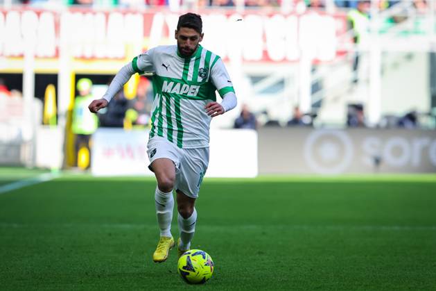 Domenico Berardi of US Sassuolo in action during Serie A 2022 23 football match between AC Milan and US Sassuolo at San Siro Stadium, Milan, Italy on January 29, 2023 - Milan Stadio San Siro Milan Italy Copyright: xEPhotopressx SP24-526-047