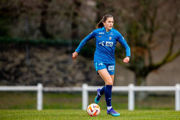 230216 Emma Stolen Godo of the Norwegian women s national football team during a training session on February 16, 2023 in Angers. Photo: Vegard Grott BILDBYRAN kod VG VG0397 bbeng fotboll football soccer fotball träning practice training trening norge norway women dam Copyright: VEGARDxGRoTT BB230216VG009