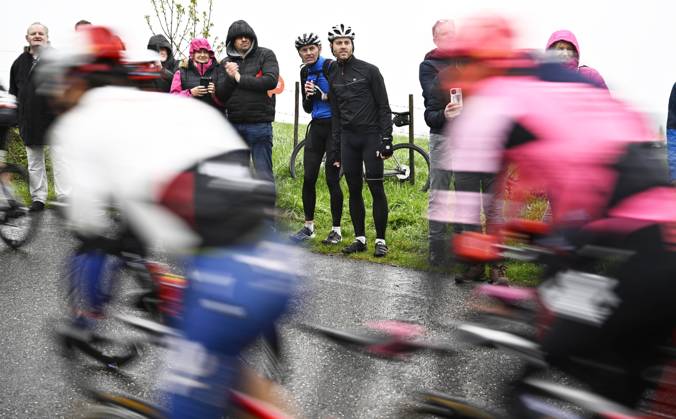 Cycling fans pictured during the men elite Amstel Gold Race one day cycling race, 253,6 km from Maastricht to Valkenburg, The Netherlands, Sunday 16 April 2023. JASPERxJACOBS  x64997578x