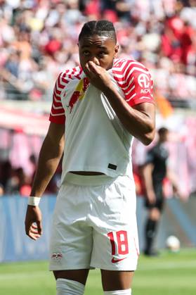Torjubel - Torschütze Christopher Nkunku (RB Leipzig,18) trifft zum 2-0 - 1. Fussball Bundesliga Saison 2022-2023 Punktspiel RB Leipzig vs. FC Schalke 04 in der Red Bull Arena in Leipzig - Aktion,Fussball,Deutschland,Mann,Männer,27.05.2023