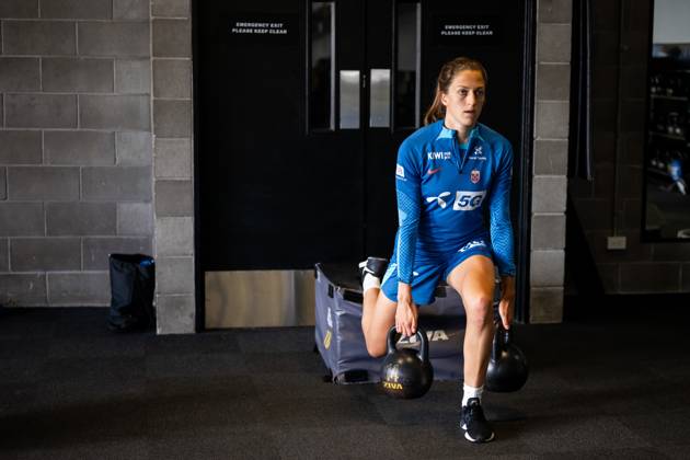 230717 Emma Stolen Godo of the Norwegian women?s national football team during an indoor gym session ahead of the FIFA Women s World Cup on July 17, 2023 in Auckland. Photo: Vegard Grott BILDBYRAN kod VG VG0480 bbeng fotball fotboll football norge norway a kvinner dam fotbolls-vm fotball vm kvinner världsmästerskap vm fifa womens world cup träning practice training day -3 gym Copyright: VEGARDxGRoTT BB230717VG028