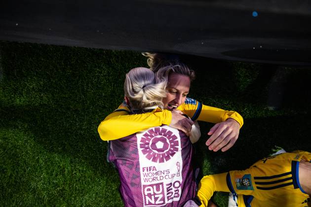 230806 Nathalie Björn of Sweden celebrates after the FIFA Women s World Cup round of 16 football match between Sweden and USA on August 6, 2023 in Melbourne. Photo: Mathias Bergeld BILDBYRAN kod MB MB0674 fotboll football soccer fotball fotbolls-vm världsmästerskap vm fifa womens world cup attondelsfinal round of 16 sverige a sweden usa 18 dam bbeng verdensmesterskap fotball vm kvinner women jubel Copyright: MATHIASxBERGELD BB230806MB227