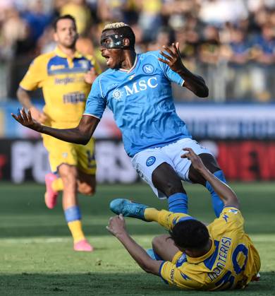 Mg Genova 19 08 2023 - campionato di calcio serie A Genoa-Fiorentina foto Matteo Gribaudi Image nella foto: Victor Osimhen-Ilario Monterisi