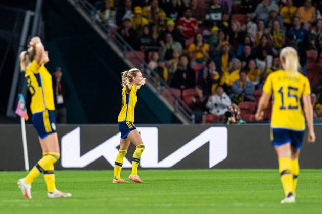 230819Nathalie Björn of Sweden celebrates after the FIFA Women s World Cup bronze medal match between Sweden and Australia on August 19, 2023 in Brisbane. Photo: Mathias Bergeld BILDBYRAN kod MB MB0705 fotboll football soccer fotball fotbolls-vm världsmästerskap vm fifa womens world cup bronsmatch bronze medal game sverige a sweden australien australia 31 dam bbeng fotball vm verdensmesterskap kvinner women sverige jubel Copyright: MATHIASxBERGELD BB230819MB299