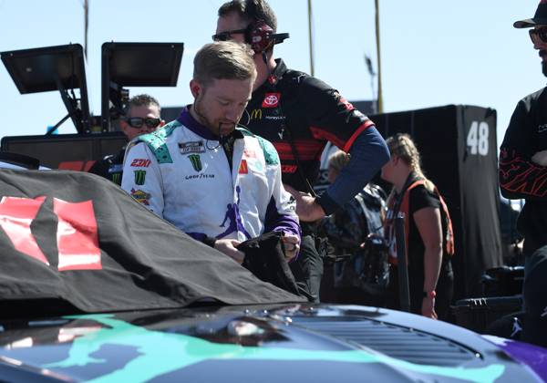 CHARLOTTE, NC - OCTOBER 07: Tyler Reddick ( 45 23XI Racing Jordan Brand Toyota) looks on during practice for the NASCAR, Motorsport, USA Cup Series Playoff Bank of America ROVAL 400 on October 07, 2023, at Charlotte Motor Speedway in Concord, NC. (Photo by Jeffrey Vest Icon Sportswire) AUTO: OCT 07 NASCAR Cup Series Playoff Bank of America ROVAL 400 EDITORIAL USE ONLY Icon231007698
