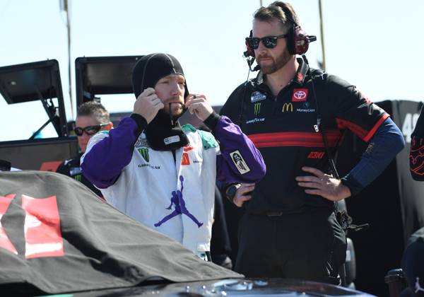 CHARLOTTE, NC - OCTOBER 07: Tyler Reddick ( 45 23XI Racing Jordan Brand Toyota) looks on during practice for the NASCAR, Motorsport, USA Cup Series Playoff Bank of America ROVAL 400 on October 07, 2023, at Charlotte Motor Speedway in Concord, NC. (Photo by Jeffrey Vest Icon Sportswire) AUTO: OCT 07 NASCAR Cup Series Playoff Bank of America ROVAL 400 EDITORIAL USE ONLY Icon231007708