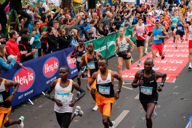 RUNNING - Graz Marathon 2023 GRAZ,AUSTRIA,08.OCT.23 - RUNNING - Graz Marathon. Image shows Cornelius Kipchumba (KEN), Peter Wahome Murithi (KEN), Ezekiel Kiprop Koech (KEN) and Philemon Maritim (KEN). GEPAxpictures xJohannesxFriedl