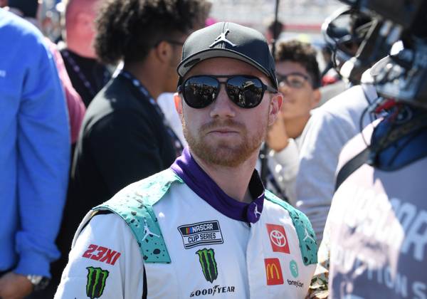 CHARLOTTE, NC - OCTOBER 08: Tyler Reddick ( 45 23XI Racing Jordan Brand Toyota) looks on prior to the NASCAR, Motorsport, USA Cup Series Playoff Bank of America ROVAL 400 on October 08, 2023, at Charlotte Motor Speedway in Concord, NC. (Photo by Jeffrey Vest Icon Sportswire) AUTO: OCT 08 NASCAR Cup Series Playoff Bank of America ROVAL 400 EDITORIAL USE ONLY Icon231008560