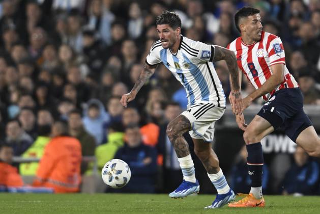 BUENOS AIRES, ARGENTINA - OCTOBER 12: Rodrigo De Paul of Argentina during the FIFA World Cup, WM, Weltmeisterschaft, Fussball 2026 Qualifier match between Argentina and Paraguay at Estadio Mas Monumental Antonio Vespucio Liberti on October 12, 2023 in Buenos Aires, Arg Argentina v Paraguay : FIFA World Cup 2026 Qualifier match Copyright: xDiegoxHalisz SFSIx