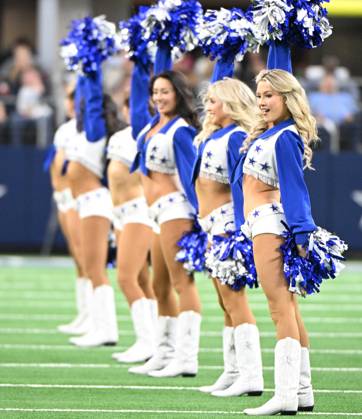 Dallas Cowboys Cheerleaders perform at the Cowboys and Washington Commanders game at AT&T Stadium in Arlington, Texas on Thursday, November 23, 2023. The Cowboys defeated the Commanders 45-10. ARL2023112333 IANxHALPERIN