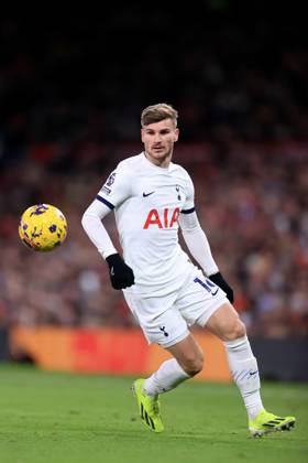 Manchester United, ManU v Tottenham Hotspur 14 January 2024 - Premier League - Manchester United v Tottenham Hotspur - Timo Werner of Tottenham Hotspur - Photo: Simon Stacpoole Offside. Manchester UK Copyright: xSimonxStacpoolexOffside