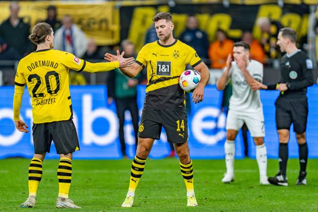 Marcel Sabitzer (Borussia Dortmund, 20) Niclas Fuellkrug (Borussia Dortmund, 14) Borussia Dortmund vs. VfL Bochum, Fussball, 1. Bundesliga, 19. Spieltag, 28.01.2024 DFL REGULATIONS PROHIBIT ANY OUSE OF PHOTOGRAPHS AS IMAGE SEQUENCES AND OR QUASI-VIDEO Borussia Dortmund vs. VfL Bochum, Fussball, 1. Bundesliga, 19. Spieltag, 28.01.2024 Dortmund Copyright: xEibner-Pressefoto BahhoxKarax EP_BVB