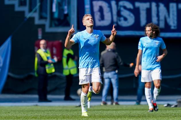 Gustav Isaksen of SS Lazio celebrates after scoring first goal during the Serie A match between SS Lazio and Bologna FC at Stadio Olimpico Rome Italy on 18 February 2024. Rome Stadio Olimpico Rome Italy Copyright: xPhotoxSportxPicsx SP24-857-143