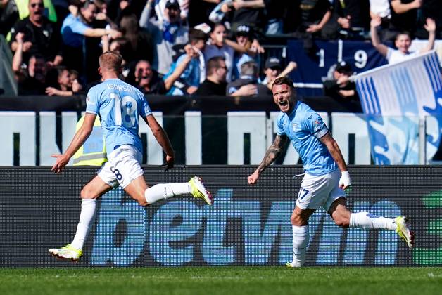 Gustav Isaksen of SS Lazio celebrates after scoring first goal during the Serie A match between SS Lazio and Bologna FC at Stadio Olimpico Rome Italy on 18 February 2024. Rome Stadio Olimpico Rome Italy Copyright: xPhotoxSportxPicsx SP24-857-130