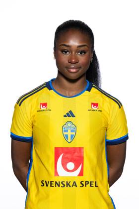 240227 Monica Jusu Bah of the Swedish women s national football team poses for a portrait on February 27, 2024 in Stockholm. Photo: Johanna Säll BILDBYRAN kod JL JL0350 fotboll football soccer fotball porträtt portraits sverige sweden dam bbeng Copyright: JOHANNAxSÄLL BB240227BB309