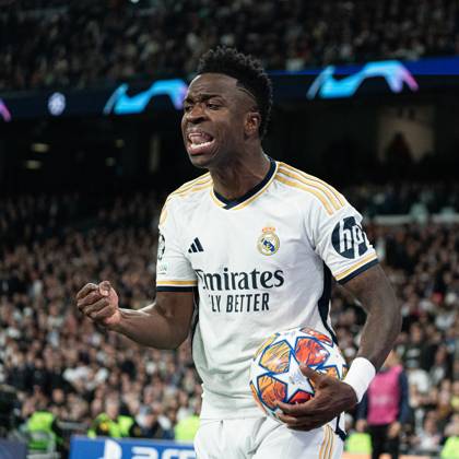 Real Madrid CF v RB Leipzig - Champions League MADRID, SPAIN, MARCH 6: Vinicius Jr of Real Madrid CF during the 2st leg Champions League round of 16 match between Real Madrid CF and RB Leipzig at Estadio Santiago Bernabeu on March 06, 2024 in Madrid, Spain. Madrid Santiago Bernabeu Madrid Spain Copyright: xAlexxPerezx RealMadridLeipzig06mar (6)