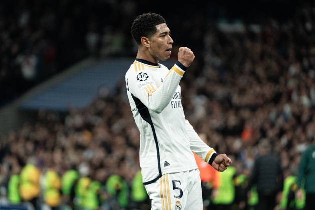 Real Madrid CF v RB Leipzig - Champions League MADRID, SPAIN, MARCH 6: Jude Bellingham of Real Madrid CF celebrating his assist during the 2st leg Champions League round of 16 match between Real Madrid CF and RB Leipzig at Estadio Santiago Bernabeu on March 06, 2024 in Madrid, Spain. Madrid Santiago Bernabeu Madrid Spain Copyright: xAlexxPerezx RealMadridLeipzig06mar (8)