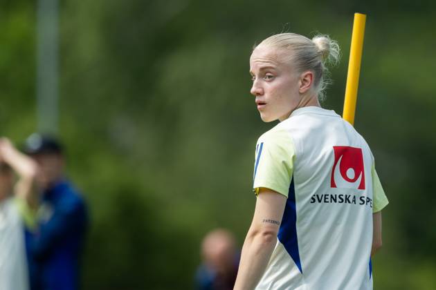 240602 Anna Sandberg of Sweden during a training session on June 2, 2024 in Stockholm. Photo: Axel Boberg BILDBYRAN COP 258 AX0092 fotboll football soccer sweden sverige training practice träning bbeng dam Copyright: AXELxBOBERG BB240602AX024