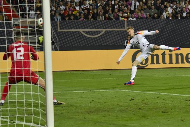 Strafraumszene Torchance von Maximilian Beier ( 14, Deutschland) 03.06.2024 Fussball Länderspiel Deutschland vs Ukraine, Max-Morlock-Stadion, Nuernberg, Bayern Germany