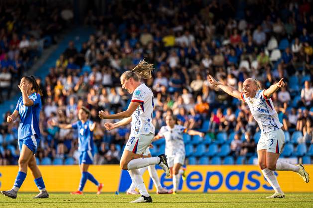 240604 Frida Maanum of Norway celebrates after scoring the 1-1 goal during the UEFA Women s EURO Qualifier, EM, Europameisterschaft football match between Italy and Norway on June 4, 2024 in Ferrara. Photo: Marius Simensen BILDBYRAN COP 238 bbeng dam em-kval em-kvalifisering kvinner em-kvalik football fotball fotboll italy jubel landskamp norge norway soccer UEFA EURO, EM, Europameisterschaft,Fussball qualifier Copyright: MARIUSxSIMENSEN BB240604BB516
