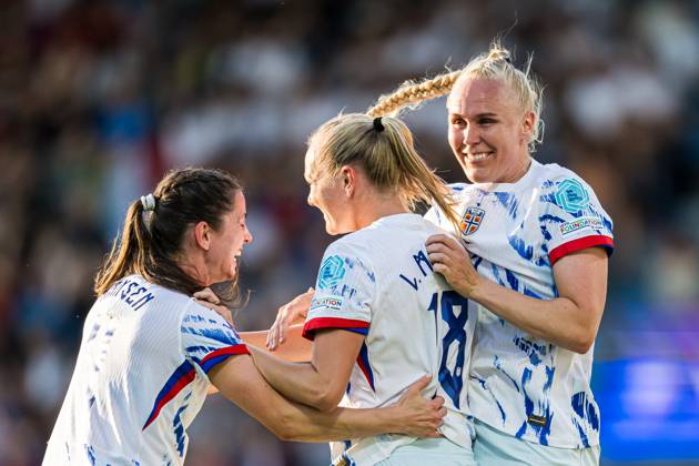 240604 Frida Maanum of Norway celebrates after scoring the 1-1 goal during the UEFA Women s EURO Qualifier, EM, Europameisterschaft football match between Italy and Norway on June 4, 2024 in Ferrara. Photo: Marius Simensen BILDBYRAN COP 238 bbeng dam em-kval em-kvalifisering kvinner em-kvalik football fotball fotboll italy jubel landskamp norge norway soccer UEFA EURO, EM, Europameisterschaft,Fussball qualifier Copyright: MARIUSxSIMENSEN BB240604BB912
