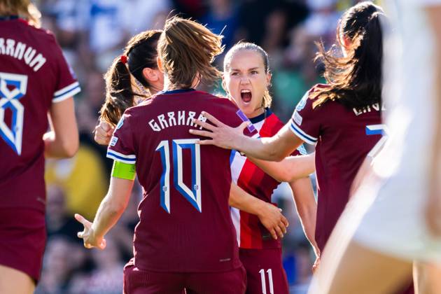 240712 Guro Reiten of Norway celebrates after scoring 0-1 during the UEFA Women s EURO Qualifier, EM, Europameisterschaft football match between Finland and Norway on July 12, 2024 in Abo. Photo: Vegard Grott BILDBYRAN kod VG VG0628 bbeng fotboll football fotball soccer UEFA EURO, EM, Europameisterschaft,Fussball qualifier em-kvalifisering kvinner em-kvalik em-kval landskamp norge norway finland celebrate jubel Copyright: VEGARDxGRoTT BB240712VG036
