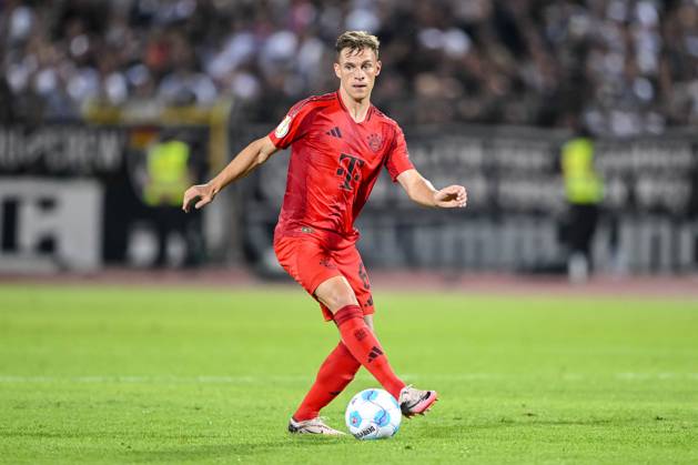 Joshua Kimmich (FC Bayern Muenchen) in Aktion, am Ball, Einzelaktion waehrend des DFB-Pokal - erstrunden Spiels zwischen dem SSV Ulm 1846 Fussball und FC Bayern München im Donaustadion am 16. August 2024 in Ulm, Deutschland. (Foto von Harry Langer DeFodi Images) +++ Joshua Kimmich (FC Bayern Muenchen) controls the Ball during the DFB-Pokal - First Round match between SSV Ulm 1846 Fussball and FC Bayern Muenchen at Donaustadion on August 16, 2024 in Ulm, Germany. (Photo by Harry Langer DeFodi Images) DFB DFL REGULATIONS PROHIBIT ANY USE OF PHOTOGRAPHS AS IMAGE SEQUENCES AND OR QUASI-VIDEO. (Photo by Harry Langer DeFodi Images) DFB DFL REGULATIONS PROHIBIT ANY USE OF PHOTOGRAPHS AS IMAGE SEQUENCES AND OR QUASI-VIDEO. Defodi-541_SSVFCB240816_262