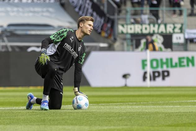 Moritz Nicolas (Borussia Moenchengladbach, 33). Moenchengladbach, Fussball 1.Bundesliga 3. Spieltag, Spieltag 3, Borussia Moenchengladbach - VfB Stuttgart, 14.09.2024, Borussia-Park, Moenchengladbach. DFL regulations prohibit any use of photographs as image sequences and or quasi-video Â