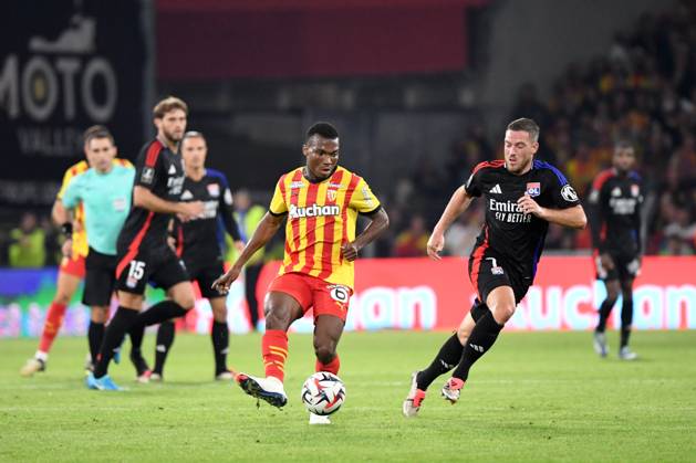 RC Lens v Olympique Lyonnais - Ligue 1 MCDonald s 2024 2025 15 Hamzat Ojediran (rcl) - 07 Jordan VERETOUT (ol) during the Ligue 1 MCDonald s match between Lens and Lyon at Stade Bollaert-Delelis on September 15, 2024 in Lens, France. Lens France Copyright: xFEPx 776203932