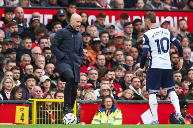 Premier League Manchester United, ManU v Tottenham Hotspur Erik ten Hag manager of Manchester United during the Premier League match Manchester United vs Tottenham Hotspur at Old Trafford, Manchester, United Kingdom, 29th September 2024 (Photo by Mark Cosgrove News Images) Copyright: xMarkxCosgrove NewsxImagesx