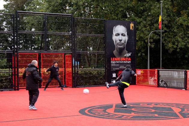 Illustration picture taken during the opening of a Belgian Red Court soccer field for youths in Borgerhout, Antwerp on Wednesday 09 October 2024. The Royal Belgian Football Association sponsors the opening of soccer courts in the whole country. WARDxVANDAEL x102224621x