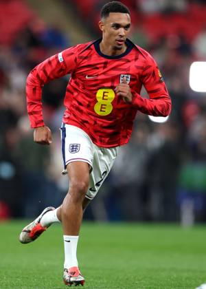 London, England, 10th October 2024. Trent Alexander-Arnold of England during the UEFA Nations League match at Wembley Stadium, London. Picture credit should read: Paul Terry Sportimage EDITORIAL USE ONLY. No use with unauthorised audio, video, data, fixture lists, club league logos or live services. Online in-match use limited to 120 images, no video emulation. No use in betting, games or single club league player publications. SPI-3369-0069