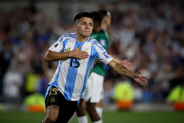 October 15, 2024, Buenos Aires, Buenos Aires, Argentina: Thiago Almada of Argentina celebrates during the match between Argentina and Bolivia as part of FIFA World Cup, WM, Weltmeisterschaft, Fussball 2026 Qualifiers at Estadio Mas Monumental, on October 15 2024 in Buenos Aires, Argentina Buenos Aires Argentina - ZUMAt163 20241015_zsp_t163_014 Copyright: xRobertoxTuerox