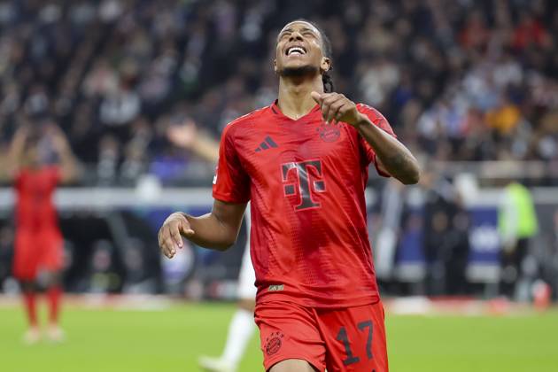 Michael Olise (FC Bayern Muenchen) schaut enttaeuscht, Bundesliga, Eintracht Frankfurt v FC Bayern München, Deutsche Bank Park am 06. October 2024 in Frankfurt am Main, Deutschland. (Foto von Marco Steinbrenner DeFodi Images) Michael Olise (FC Bayern Muenchen) looks dejected, Bundesliga, Eintracht Frankfurt v FC Bayern München, Deutsche Bank Park, October 6, 2024 in Frankfurt am Main, Germany. (Photo by Marco Steinbrenner DeFodi Images) DFL regulations prohibit any use of photographs as image sequences and or quasi-video. not used in POL SRB CRO FRA GBR NED ITA USA Defodi-700_frank_muenchen_202401006_435
