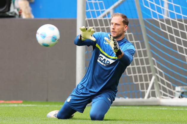 19.10.2024, xtvx, Fussball 1.Bundesliga, TSG 1899 Hoffenheim - VfL Bochum emspor, v.l. Torwart Oliver Baumann (TSG 1899 Hoffenheim) warms up, beim Aufwaermen (DFL DFB REGULATIONS PROHIBIT ANY USE OF PHOTOGRAPHS as IMAGE SEQUENCES and or QUASI-VIDEO) Sinsheim