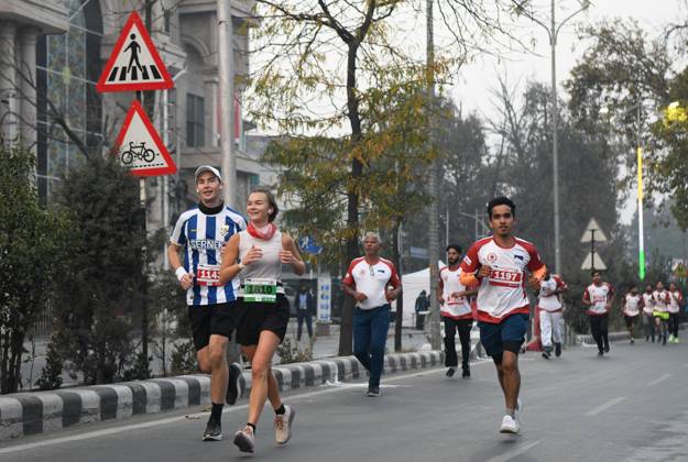 October 20, 2024, Srinagar, Jammu And Kashmir, India: People in large number participated in the International Kashmir Marathon held in Srinagar. Srinagar India - ZUMAz120 0774165748st Copyright: xBasitxZargarx