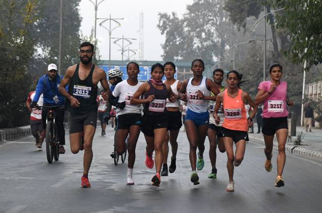 October 20, 2024, Srinagar, Jammu And Kashmir, India: People in large number participated in the International Kashmir Marathon held in Srinagar. Srinagar India - ZUMAz120 0774165750st Copyright: xBasitxZargarx