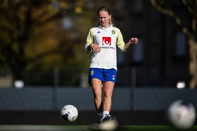 241022 Matilda Vinberg of the Swedish women s national football team during a training session on October 22, 2024 in Luxembourg. Photo: Mathias Bergeld BILDBYRAN kod MB MB0985 fotboll football soccer fotball em-kval kval uefa womens EURO Qualifier, EM, Europameisterschaft qualifier träning practice training sverige sweden dam bbeng Copyright: MATHIASxBERGELD BB241022MB040
