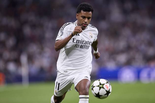 October 22, 2024, Madrid, Madrid, Spain: Rodrygo Goes of Real Madrid CF during the UEFA Champions League football match between Real Madrid CF and Borussia Dortmund at Santiago Bernabeu Stadium in Madrid, Spain, October 22, 2024 Madrid Spain - ZUMAa206 20241022_zsp_a206_015 Copyright: xRubenxAlbarranx