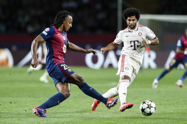 October 23, 2024, Barcelona, Barcelona, SPAIN: Jules Kounde of FC Barcelona, Barca in action during the UEFA Champions League 2024 25 League Phase MD3 match between FC Barcelona and FC Bayern Munchen at Estadi Olimpic Lluis Companys on October 23, 2024 in Barcelona, Spain. Barcelona SPAIN - ZUMAa181 20241023_zaa_a181_162 Copyright: xIrinaxR.xHipolitox