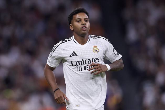 October 23, 2024, Madrid, Madrid, Spain: Rodrygo Goes of Real Madrid CF during the UEFA Champions League football match between Real Madrid CF and Borussia Dortmund at Santiago Bernabeu Stadium in Madrid, Spain, October 22, 2024 Madrid Spain - ZUMAa206 20241023_zsp_a206_045 Copyright: xRubenxAlbarranx