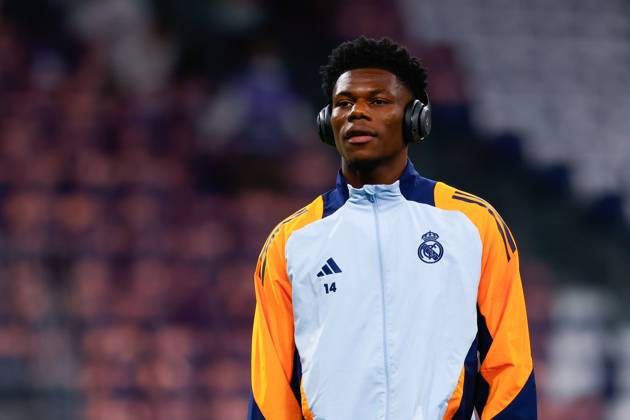 October 26, 2024, Madrid, Madrid, SPAIN: Aurelien Tchouameni of Real Madrid looks on during the Spanish League, LaLiga EA Sports, football match played between Real Madrid and FC Barcelona, Barca at Santiago Bernabeu stadium on October 26, 2024, in Madrid, Spain. Madrid SPAIN - ZUMAa181 20241026_zaa_a181_120 Copyright: xDennisxAgyemanx