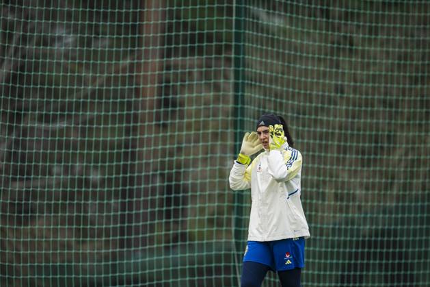 241201 Goalkeeper Zecira Musovic of the Swedish women s national football team during a training session on December 1, 2024 in Stockholm. Photo: Jonathan Näckstrand BILDBYRAN COP 94 JN0186 fotboll football soccer fotball em-kval kval uefa womens EURO Qualifier, EM, Europameisterschaft qualifier träning practice training sverige sweden dam bbeng Copyright: JONATHANxNÄCKSTRAND BB241201JN070