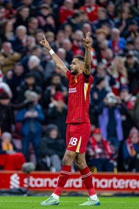 Football - FA Premier League - Liverpool FC v Manchester City FC LIVERPOOL, ENGLAND - Sunday, December 1, 2024: Liverpool s Cody Gakpo celebrates after scoring the opening goal during the FA Premier League match between Liverpool FC and Manchester City FC at Anfield. (Photo by David Rawcliffe Propaganda) LIVERPOOL Anfield MERSEYSIDE ENGLAND Copyright: xDavidxRawcliffex P2024-12-01-Liverpool_Man_City-10