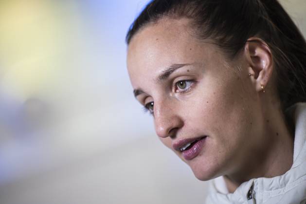241202 Nathalie Björn of the Swedish women s national football team in the mixed zone after a training session on December 2, 2024 in Stockholm. Photo: Maxim Thorà BILDBYRAN kod MT MT0701 fotboll football soccer fotball em-kval kval uefa womens EURO Qualifier, EM, Europameisterschaft qualifier träning practice training sverige sweden dam bbeng Copyright: MAXIMxTHORE BB241202MT057
