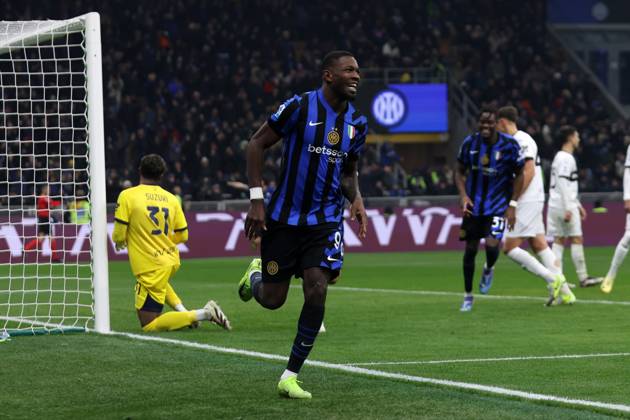 Serie A Fc Internazionale - Parma Calcio Marcus Thuram of Fc Internazionale celebrates after scoring a goal during the Serie A match beetween Fc Internazionale and Parma Calcio at Stadio Giuseppe Meazza on December 6, 2024 in Milan Italy . Milano Stadio Giuseppe Meazza Italy Copyright: xMarcoxCanonierox