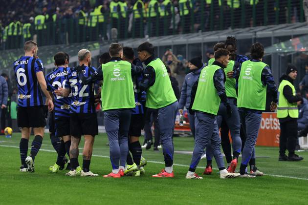 Serie A Fc Internazionale - Parma Calcio Marcus Thuram of Fc Internazionale celebrates with his team mates after scoring a goal during the Serie A match beetween Fc Internazionale and Parma Calcio at Stadio Giuseppe Meazza on December 6, 2024 in Milan Italy . Milano Stadio Giuseppe Meazza Italy Copyright: xMarcoxCanonierox