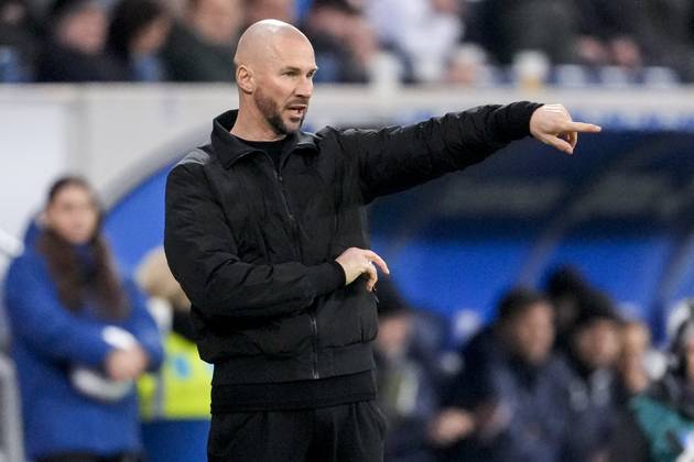 Christian Ilzer (Trainer, Cheftrainer, Hoffenheim), gibt Anweisungen, gestikuliert, mit den Armen gestikulieren, Einzelbild, Einzelfoto, Aktion, Action, 08.12.2024, Sinsheim (Deutschland), Fussball, Bundesliga, TSG 1899 Hoffenheim - SC Freiburg, 08.12.2024, Sinsheim (Deutschland), Fussball, Bundesliga, TSG 1899 Hoffenheim - SC Freiburg, DFB DFL REGULATIONS PROHIBIT ANY USE OF PHOTOGRAPHS AS IMAGE SEQUENCES AND OR QUASI-VIDEO.