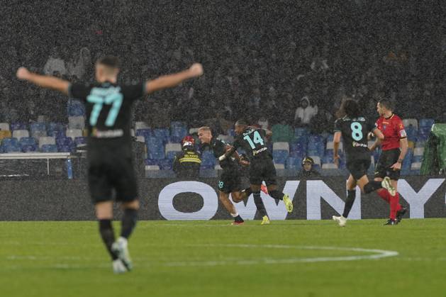 Gustav Isaksen of S.S. Lazio celebrates after scoring during the Serie A match between SSC Napoli and SS Lazio at Stadio Diego Armando Maradona Naples Italy on 08 December 2024. Naples Stadio Diego Armando Maradona Naples Italy Copyright: xFrancoxRomanox SP24-1061-155
